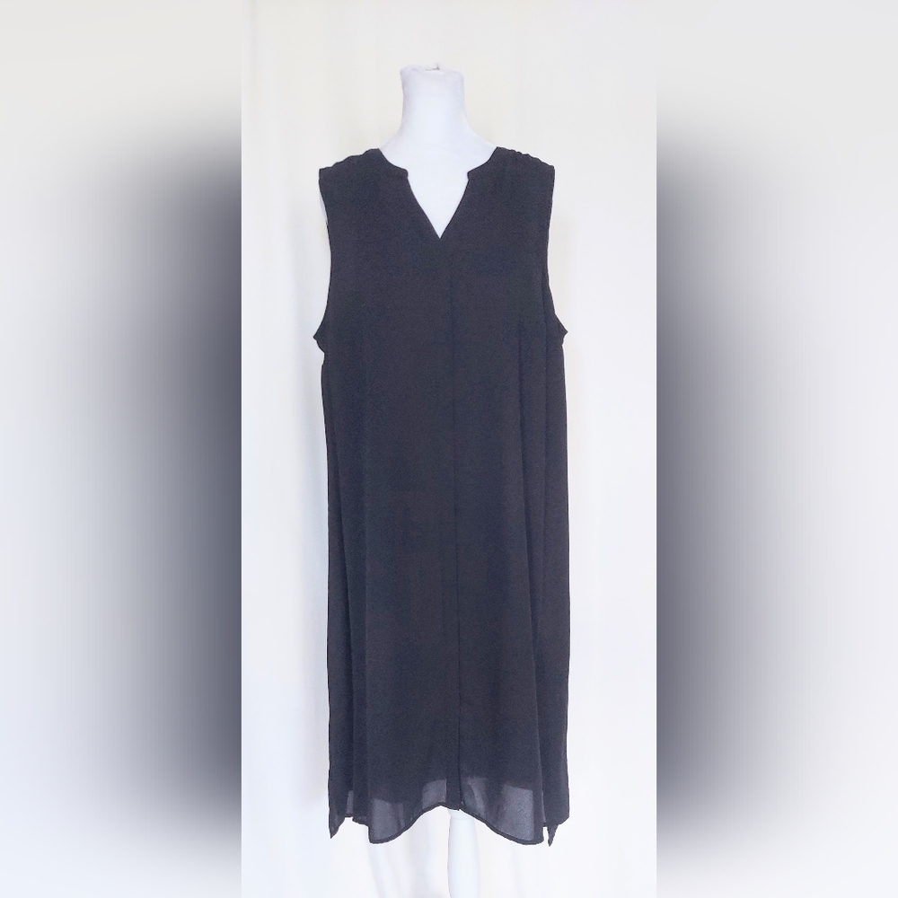 Apt. 9 Sleeveless V Neck Sheath Dress Black Size 16W NWT